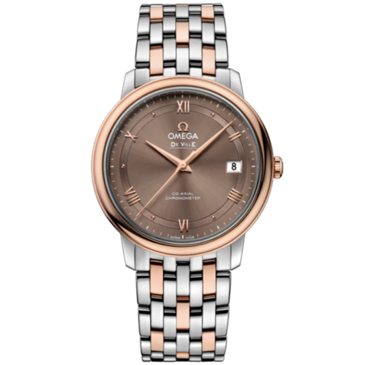 DE VILLE PRESTIGE 37 MM STAINLESS STEEL - RED GOLD WITH BROWN DIAL