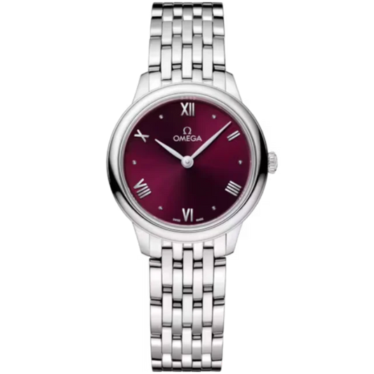 DE VILLE PRESTIGE 27 MM STAINLESS STEEL WITH RED DIAL