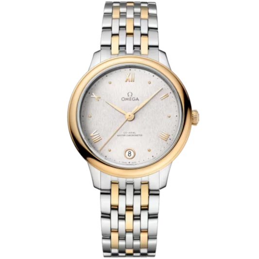 DE VILLE PRESTIGE 34 MM STAINLESS STEEL - YELLOW GOLD WITH SILVER DIAL