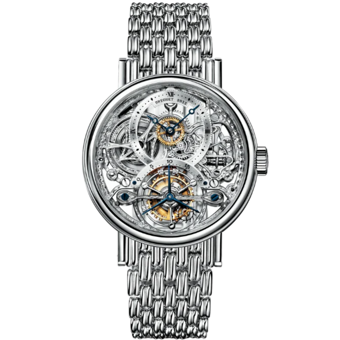 CLASSIQUE COMPLICATIONS 3355 35 MM PLATINUM WITH SILVER OPEN WORKED DIAL