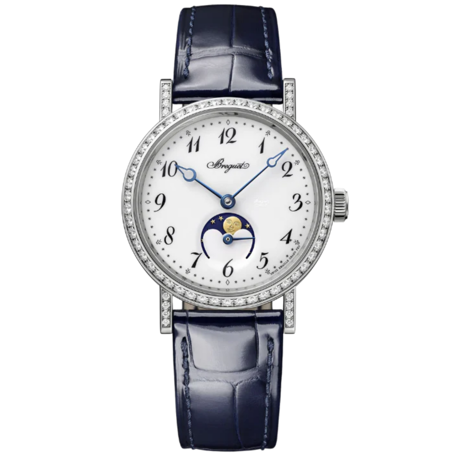 CLASSIQUE DAME 9088 30 MM WHITE GOLD WITH WHITE "GRAND FEU" ENAMEL DIAL
