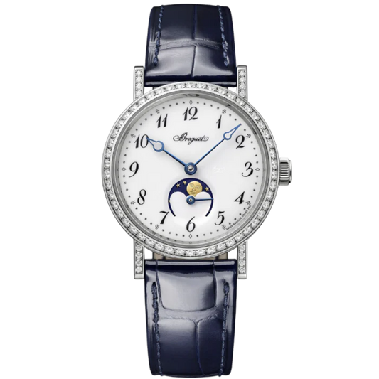 CLASSIQUE DAME 9088 30 MM WHITE GOLD WITH WHITE "GRAND FEU" ENAMEL DIAL