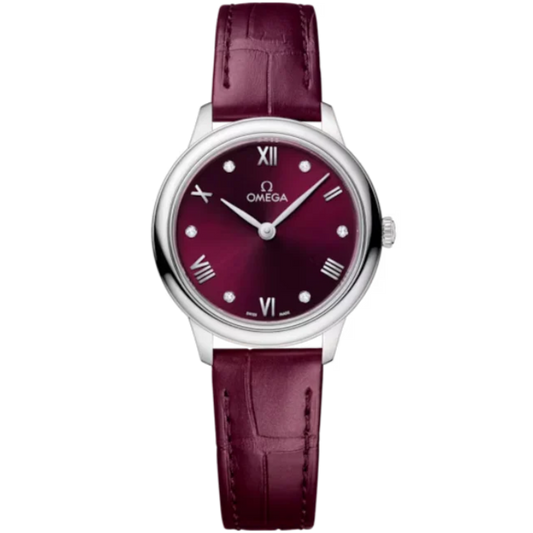 DE VILLE PRESTIGE 27 MM STAINLESS STEEL WITH RED DIAL