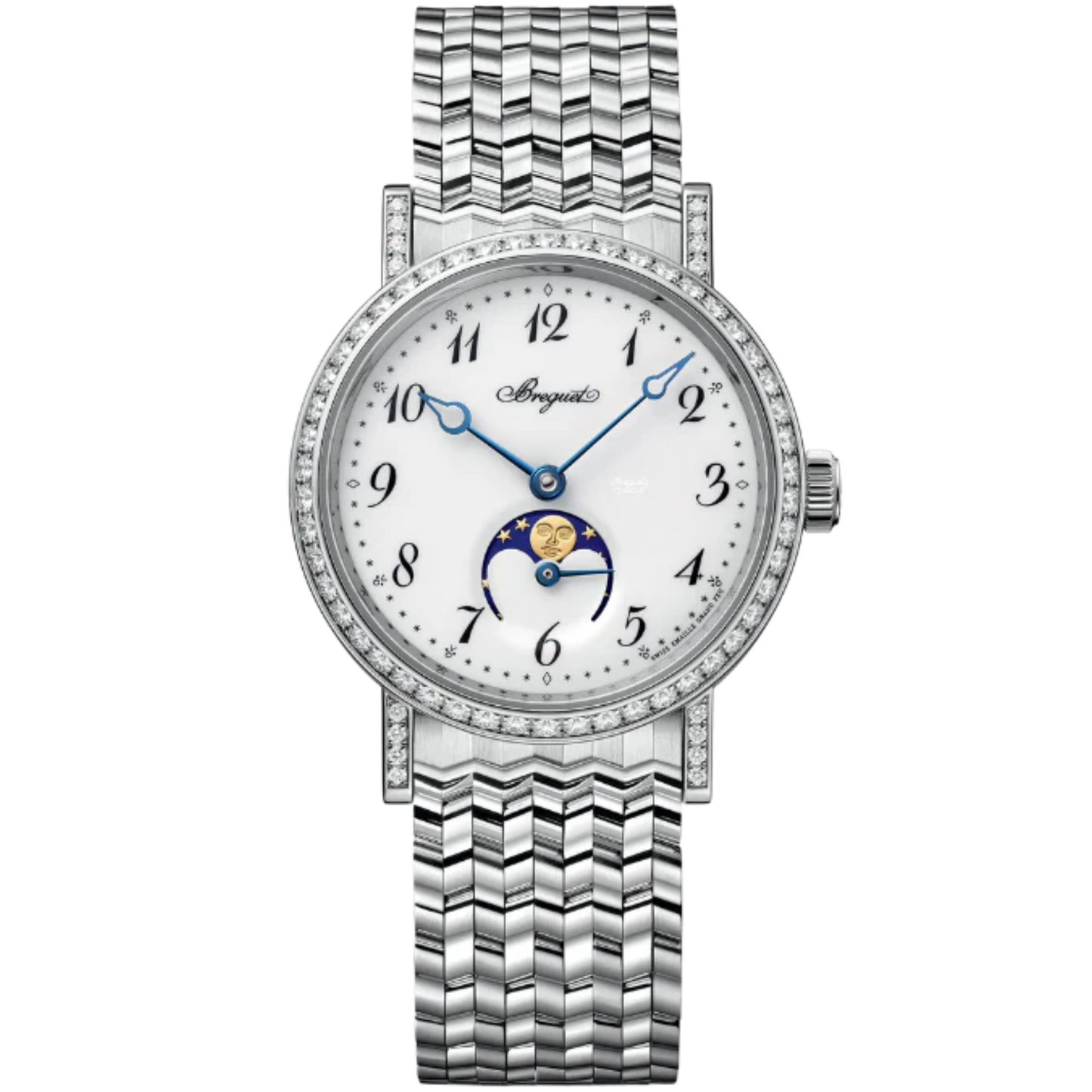 CLASSIQUE DAME 9088 30 MM WHITE GOLD WITH WHITE "GRAND FEU" ENAMEL DIAL