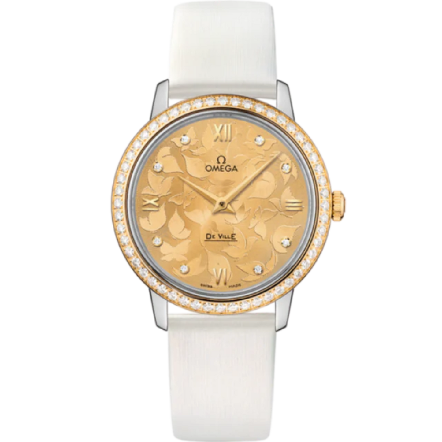 DE VILLE PRESTIGE BUTTERFLY 33 MM STAINLESS STEEL - YELLOW GOLD WITH YELLOW DIAL