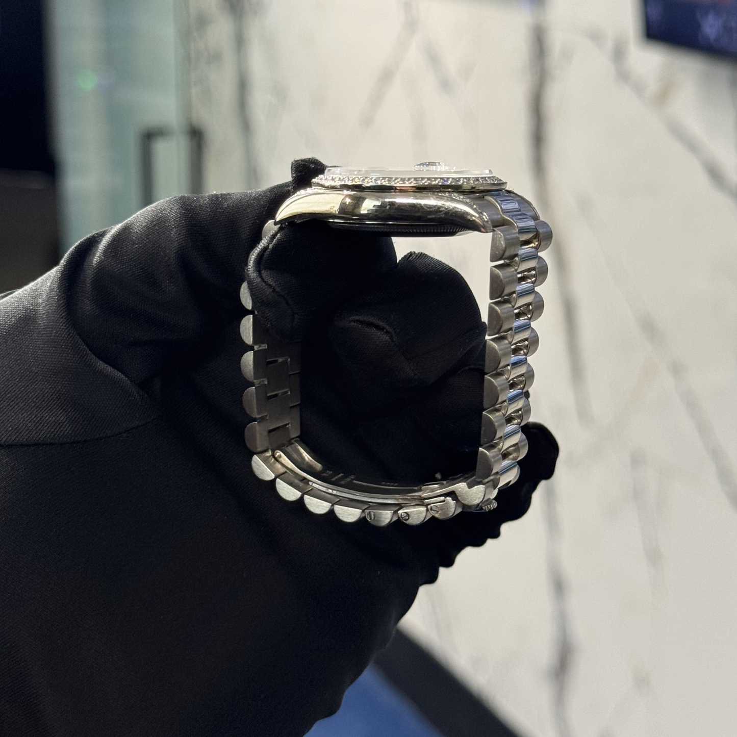 Rolex Ref. 18389 36mm White Gold Day Date Myriad Diamond Dial / Diamond Bezel / Diamond Lugs (Factory)