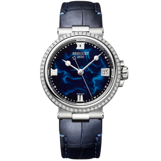 MARINE DAME 9518 34 MM STAINLESS STEEL WITH BLUE LACQUERED DIAL