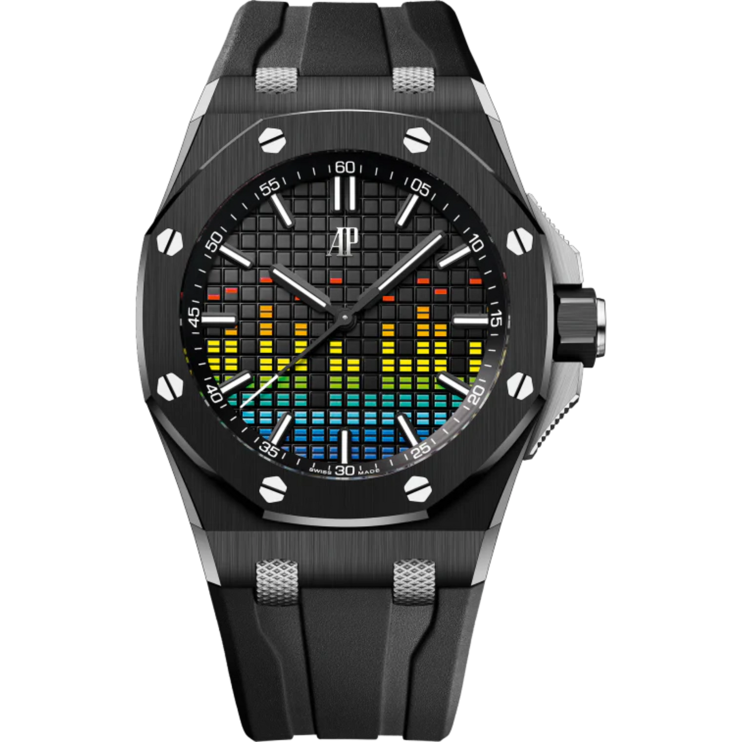 Royal Oak Offshore Selfwinding - Music Edition 43MM Black Rubber Strap Black Dial With Printed VU Meter Black Ceramic Case and Bezel