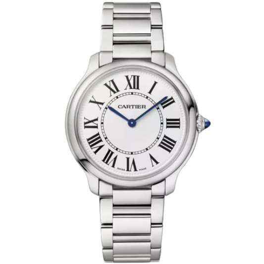 RONDE MUST DE CARTIER 36 MM STAINLESS STEEL WITH SANDBLASTED SILVER DIAL