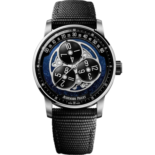 Code 11.59 by Audemars Piguet 41mm Black Rubber-Coated Strap Blue Aventurine Dial 18-Carat White Gold Bezel