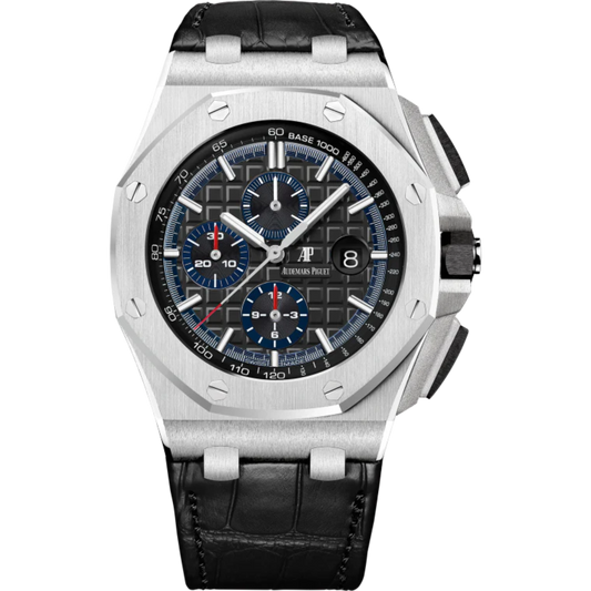 Royal Oak Offshore Selfwinding Chronograph 44MM Black Alligator Strap Black Dial With Méga Tapisserie Pattern 950 Platinum Case