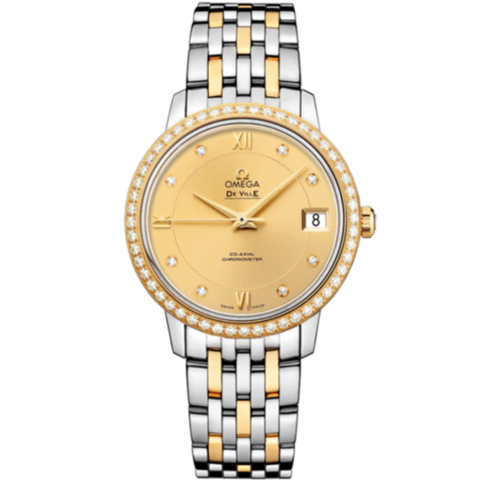 DE VILLE PRESTIGE 33 MM STAINLESS STEEL - YELLOW GOLD WITH YELLOW DIAL