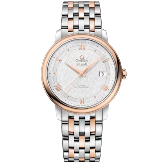 DE VILLE PRESTIGE 39 MM STAINLESS STEEL - RED GOLD WITH SILVER DIAL