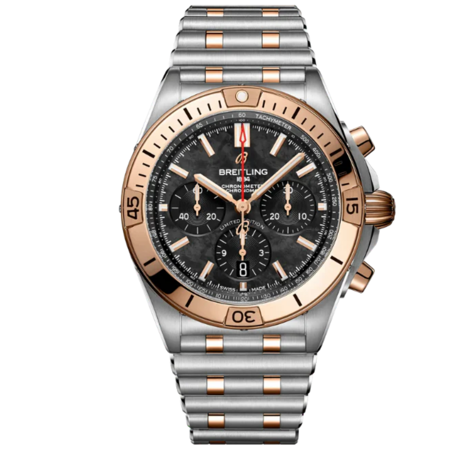 CHRONOMAT B01 42 MM STAINLESS STEEL & 18K ROSE GOLD WITH BLACK MOTHER OF PEARLDIAL