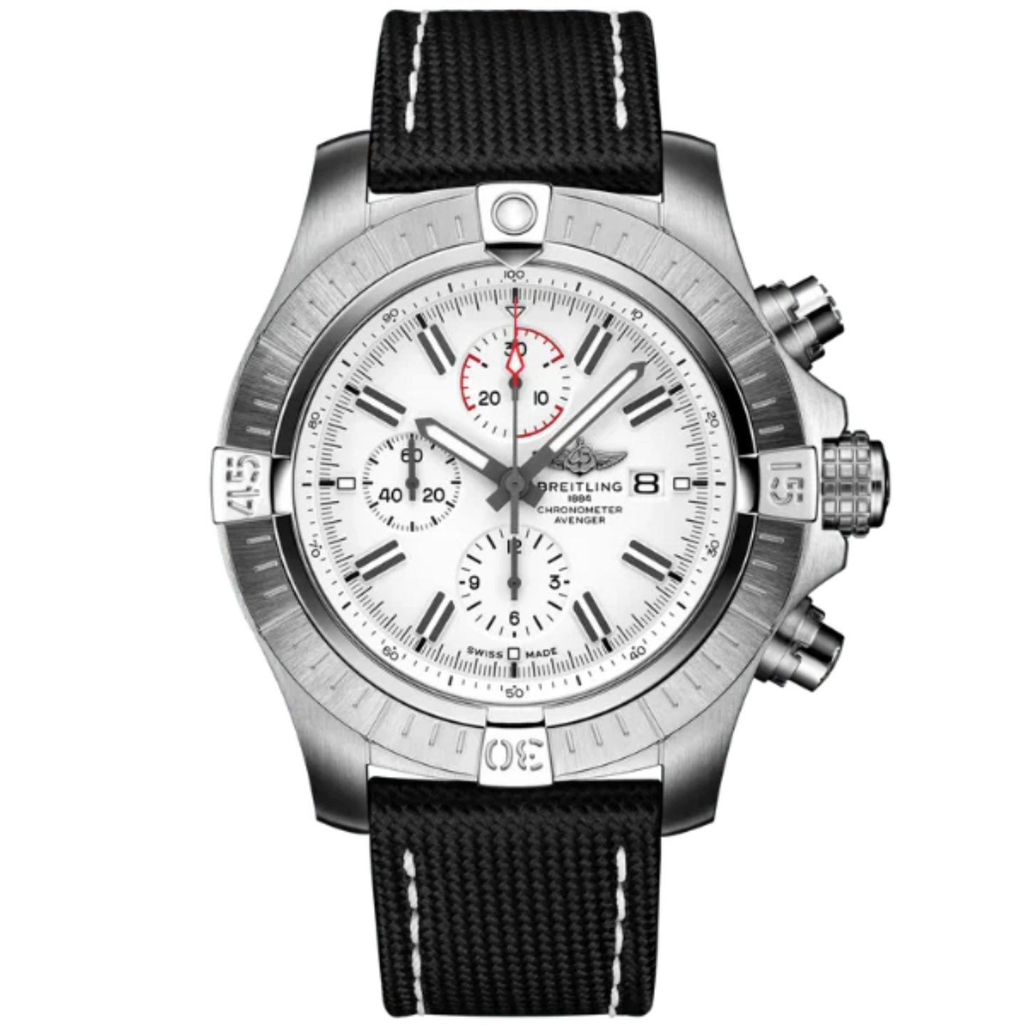 SUPER AVENGER CHRONOGRAPH 48 MM STAINLESS STEEL AND WHITE DIAL