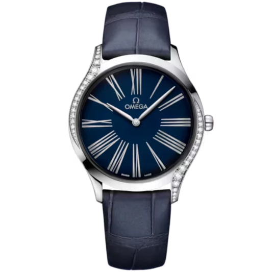 DE VILLE TRÉSOR 36 MM STAINLESS STEEL WITH BLUE DIAL