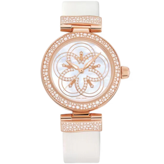 DE VILLE LADYMATIC 34 MM RED GOLD WITH MOTHER OF PEARL DIAL