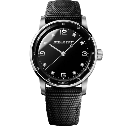 Code 11.59 by Audemars Piguet 41mm Black Rubber-Coated Strap Onyx Dial 18-Carat White Gold Case