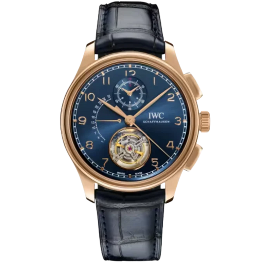 PORTUGIESER TOURBILLON RETROGRADE CHRONOGRAPH BOUTIQUE EDITION 43 MM ARMOR GOLD WITH BLUE DIAL