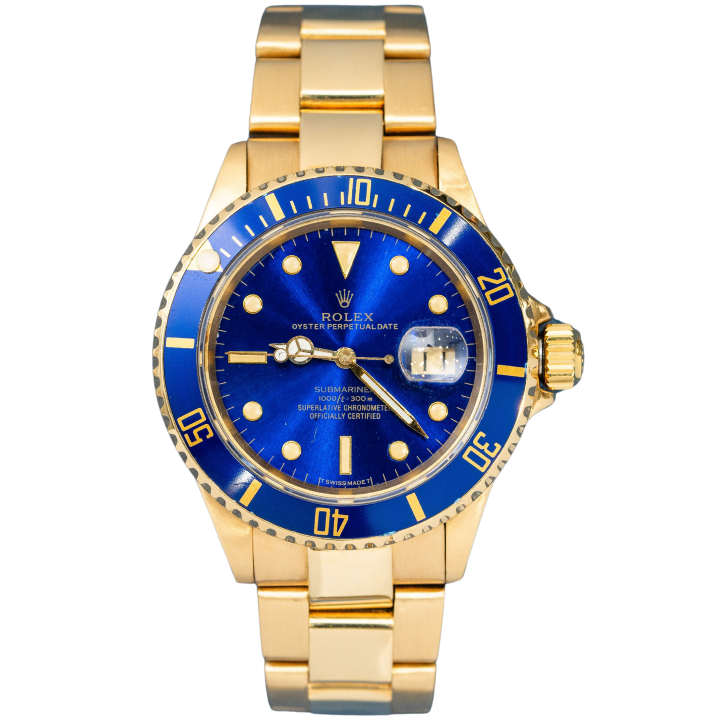 Rolex Submariner Ref. 16618LB 40MM Yellow Gold Blue Dial