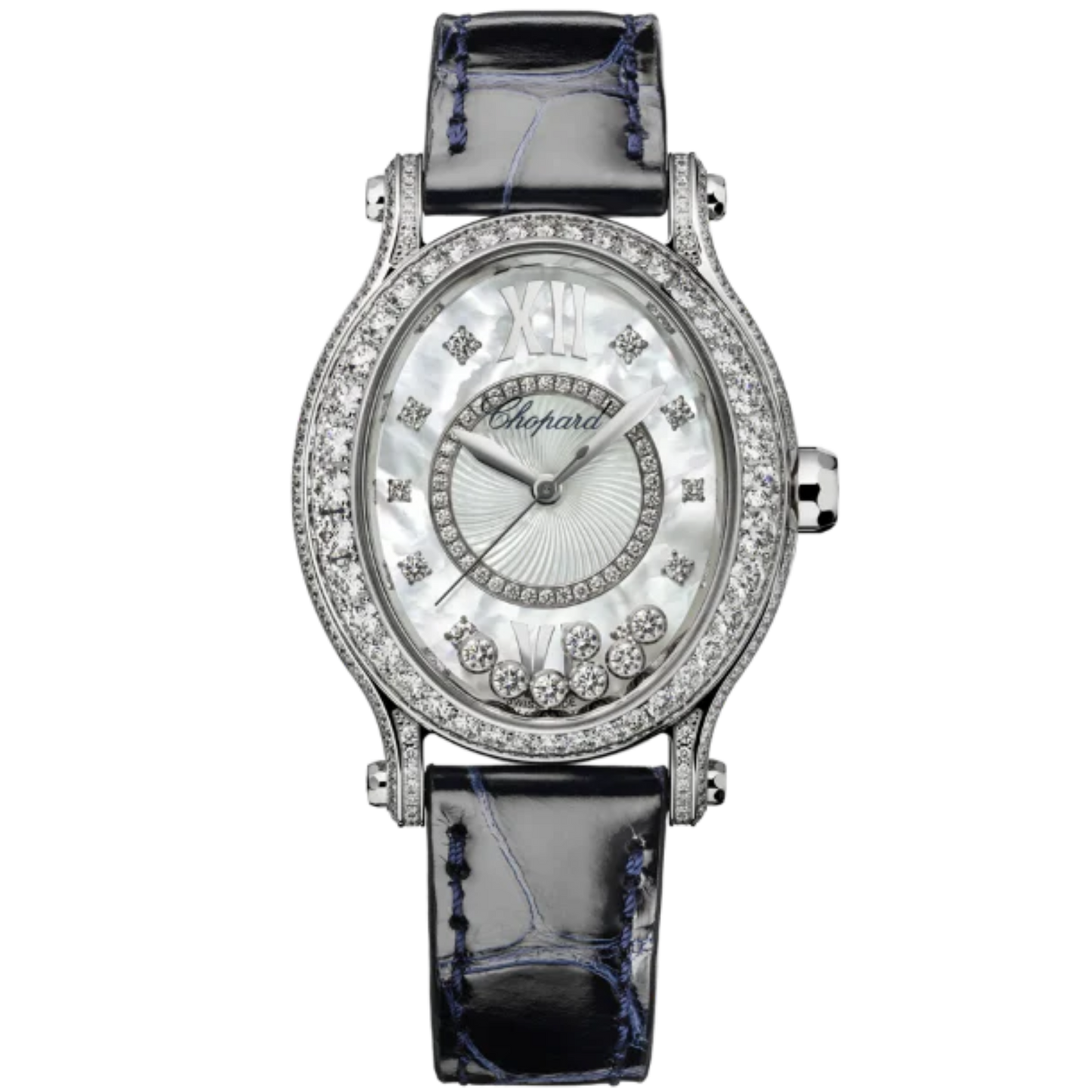 HAPPY SPORT 31 MM ETHICAL WHITE GOLD WITH MOTHER OF PEARL DIAL
