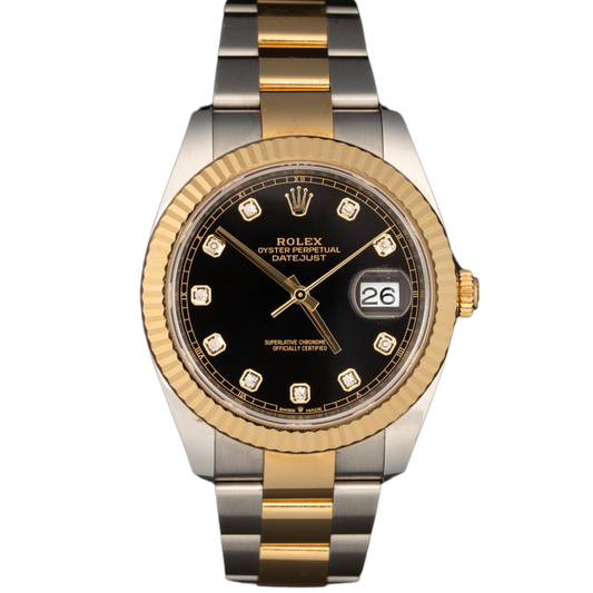 Rolex Datejust Ref. 126333G 41mm Two Tone YG/SS Black Diamond Dial