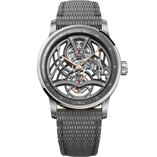 Code 11.59 by Audemars Piguet  41mm Grey Rubber-Coated Strap 18-carat White Gold Bezel Grey Lacquered Inner Bezel