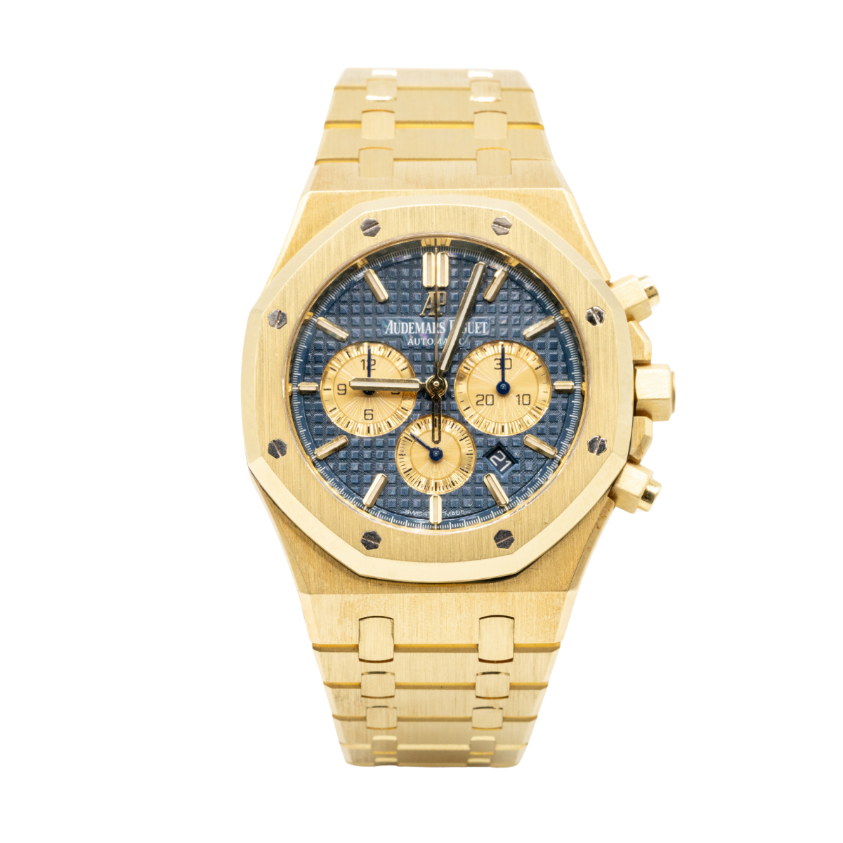 26331BA.OO.1220BA.01 41MM Yellow Gold Blue Dial Chronograph