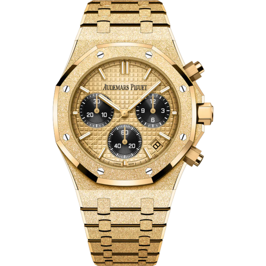 Royal Oak Selfwinding Chronograph 41MM Hammered 18-Carat Yellow Gold Bracelet Yellow Gold-Toned Dial With Grande Tapisserie Pattern Hammered 18-Carat Yellow Gold Case