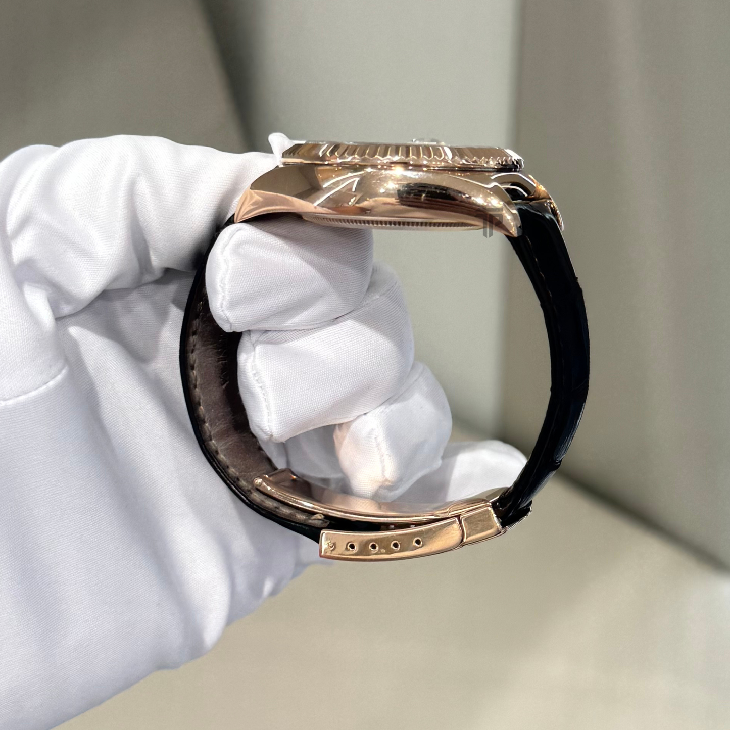 Rolex Skydweller Ref. 326135 Rose Gold Chocolate Arabic Dial on Leather Strap