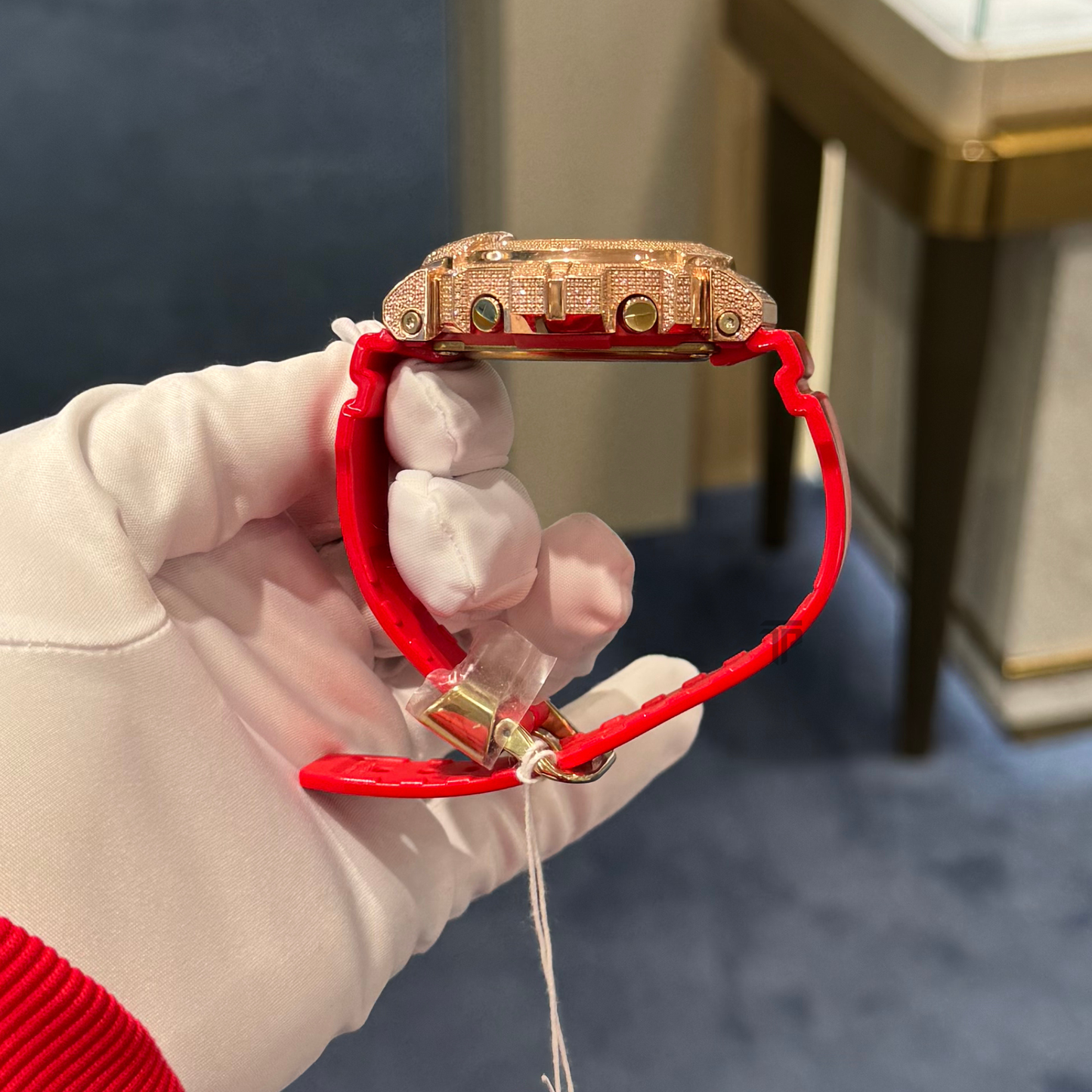 Casio Iced Out G Shock Rose Gold w Red Dial "The Year of the Ox"