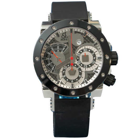 Jacob & Co Epic II 47mm Chronograph Stainless Steel & Ceramic Bezel with Carbon Dial