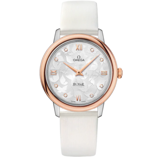 DE VILLE PRESTIGE BUTTERFLY 33 MM STAINLESS STEEL - RED GOLD WITH SILVER DIAL