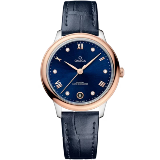 DE VILLE PRESTIGE 34 MM STAINLESS STEEL - SEDNA™ GOLD WITH BLUE DIAL