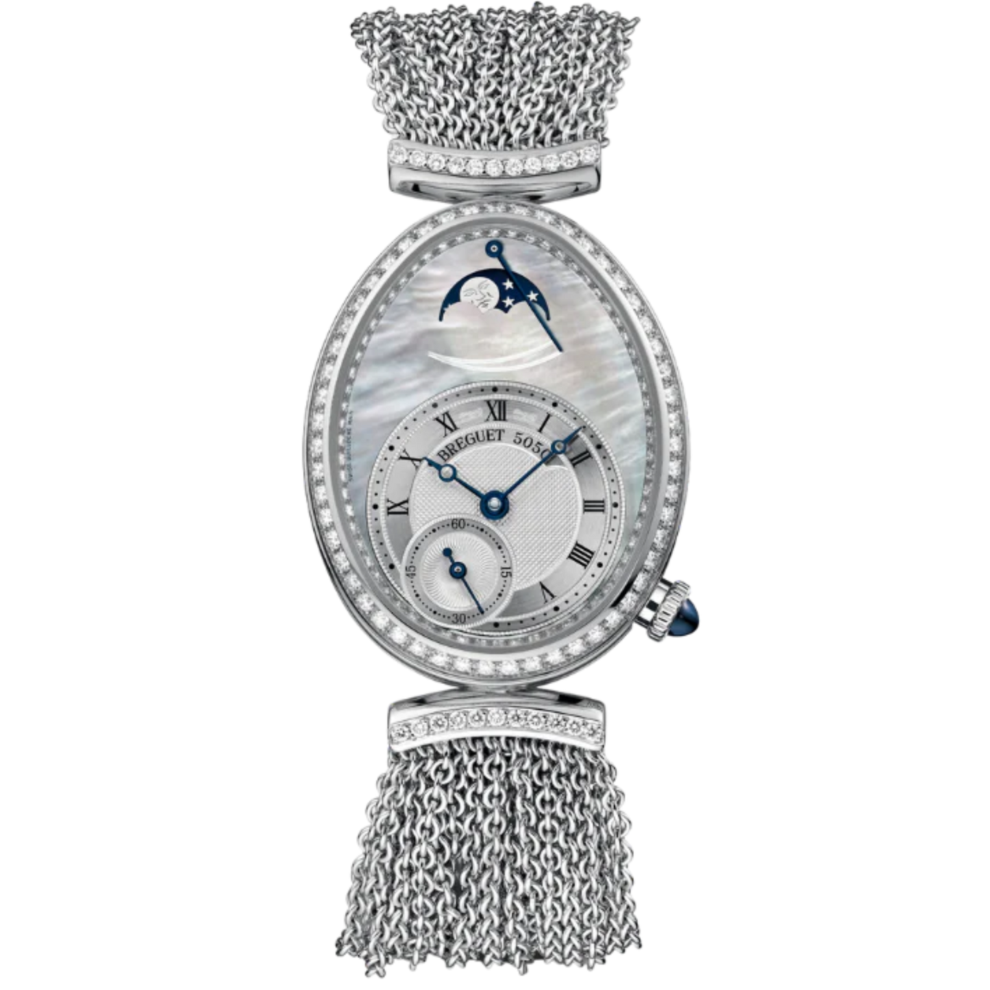 REINE DE NAPLES 8908 36 MM WHITE GOLD WITH MOTHER OF PEARL DIAL