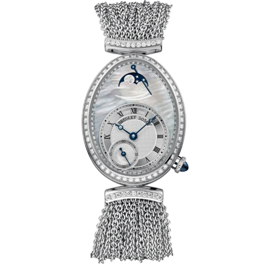 REINE DE NAPLES 8908 36 MM WHITE GOLD WITH MOTHER OF PEARL DIAL