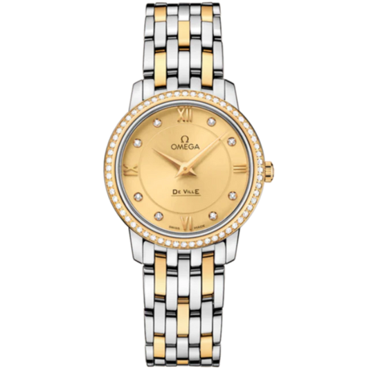 DE VILLE PRESTIGE 27 MM STAINLESS STEEL - YELLOW GOLD WITH YELLOW DIAL