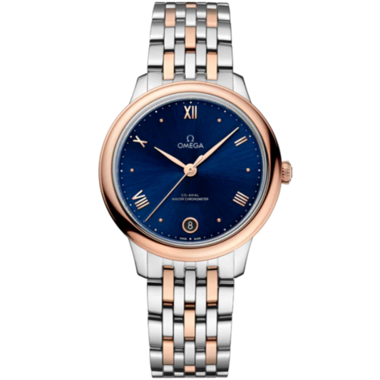 DE VILLE PRESTIGE 34 MM STAINLESS STEEL - SEDNA™ GOLD WITH BLUE DIAL