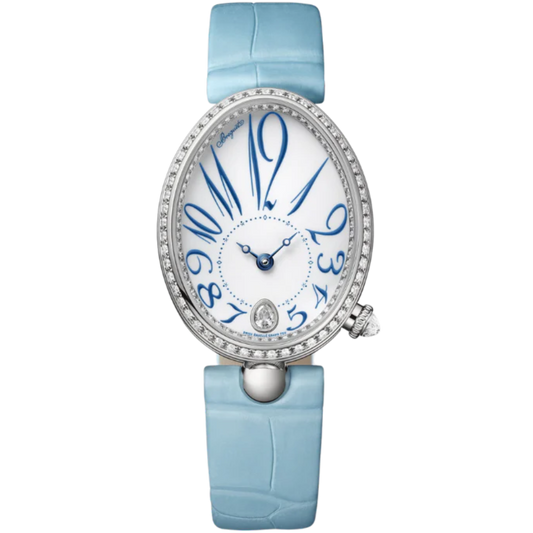 REINE DE NAPLES 8918 36 MM WHITE GOLD WITH WHITE "GRAND FEU" ENAMEL DIAL