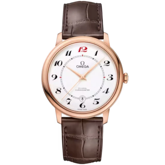 DE VILLE PRESTIGE 50TH ANNIVERSARY 39 MM RED GOLD WITH WHITE DIAL