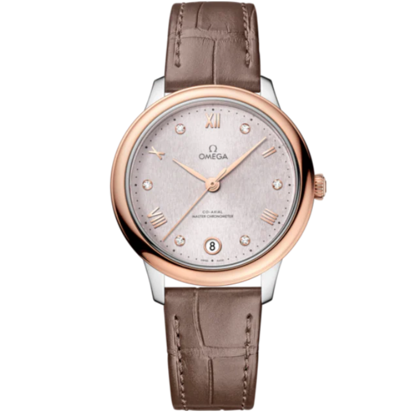 DE VILLE PRESTIGE 34 MM STAINLESS STEEL - SEDNA™ GOLD WITH SILVER DIAL