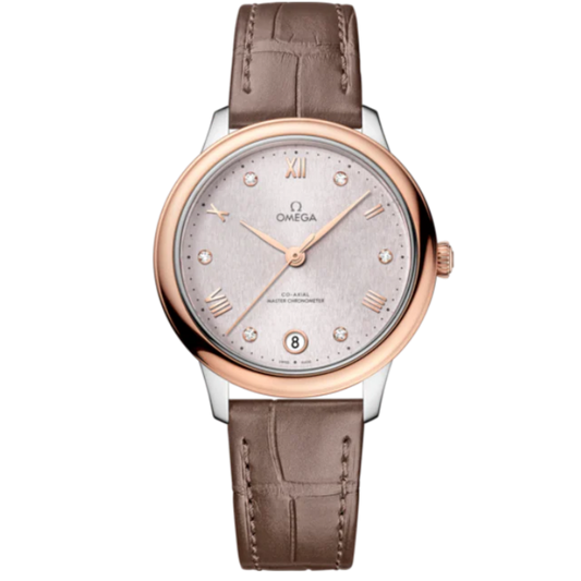 DE VILLE PRESTIGE 34 MM STAINLESS STEEL - SEDNA™ GOLD WITH SILVER DIAL