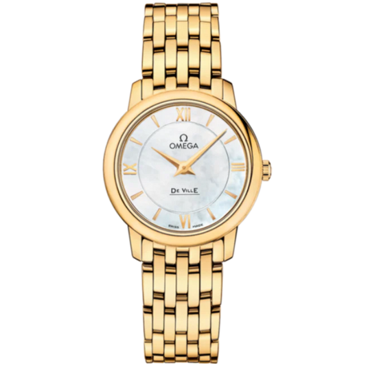 DE VILLE PRESTIGE 27 MM YELLOW GOLD WITH MOTHER OF PEARL DIAL