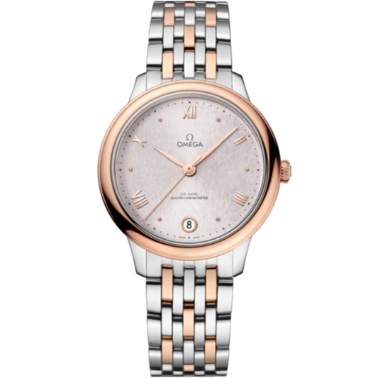 DE VILLE PRESTIGE 34 MM STAINLESS STEEL - SEDNA™ GOLD WITH SILVER DIAL