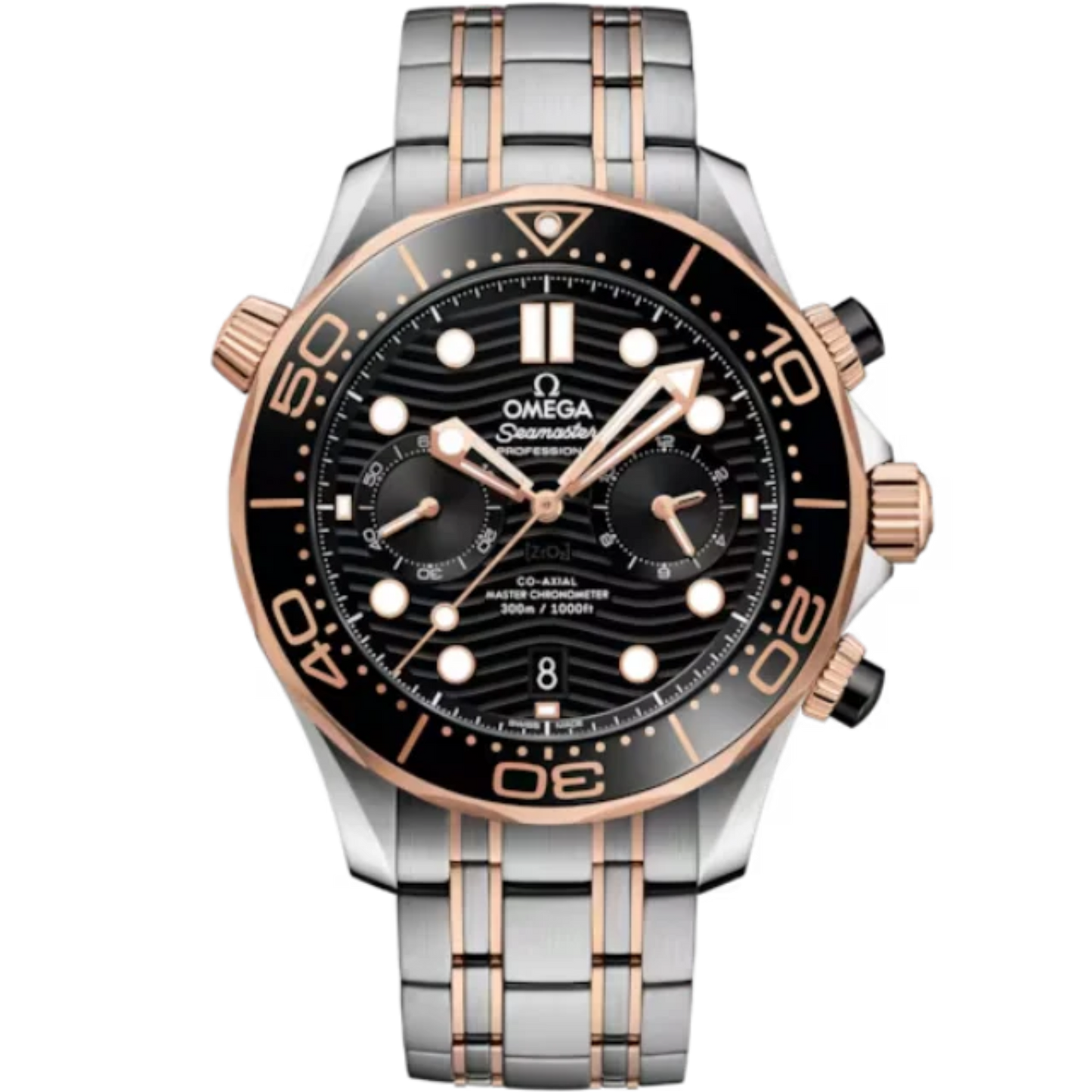 SEAMASTER DIVER 300M 44 MM STAINLESS STEEL - SEDNA™ GOLD WITH BLACK DIAL