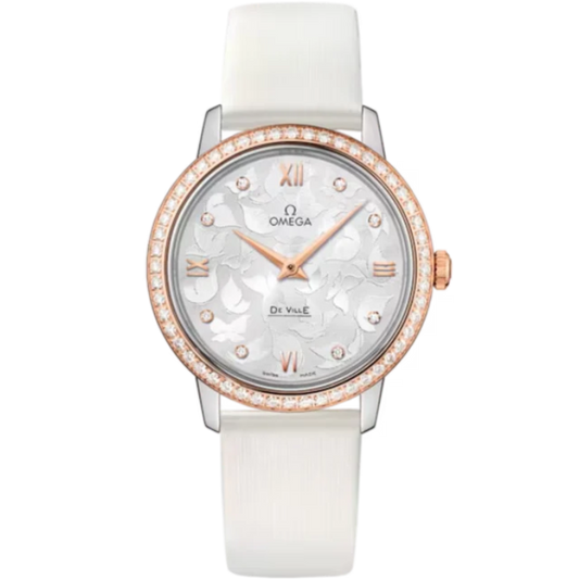 DE VILLE PRESTIGE BUTTERFLY 33 MM STAINLESS STEEL - RED GOLD WITH SILVER DIAL
