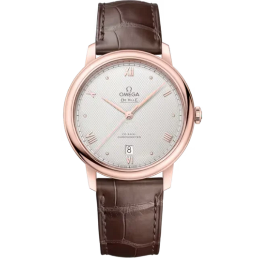 DE VILLE PRESTIGE 25TH ANNIVERSARY 39 MM SEDNA™ GOLD WITH SILVER DIAL