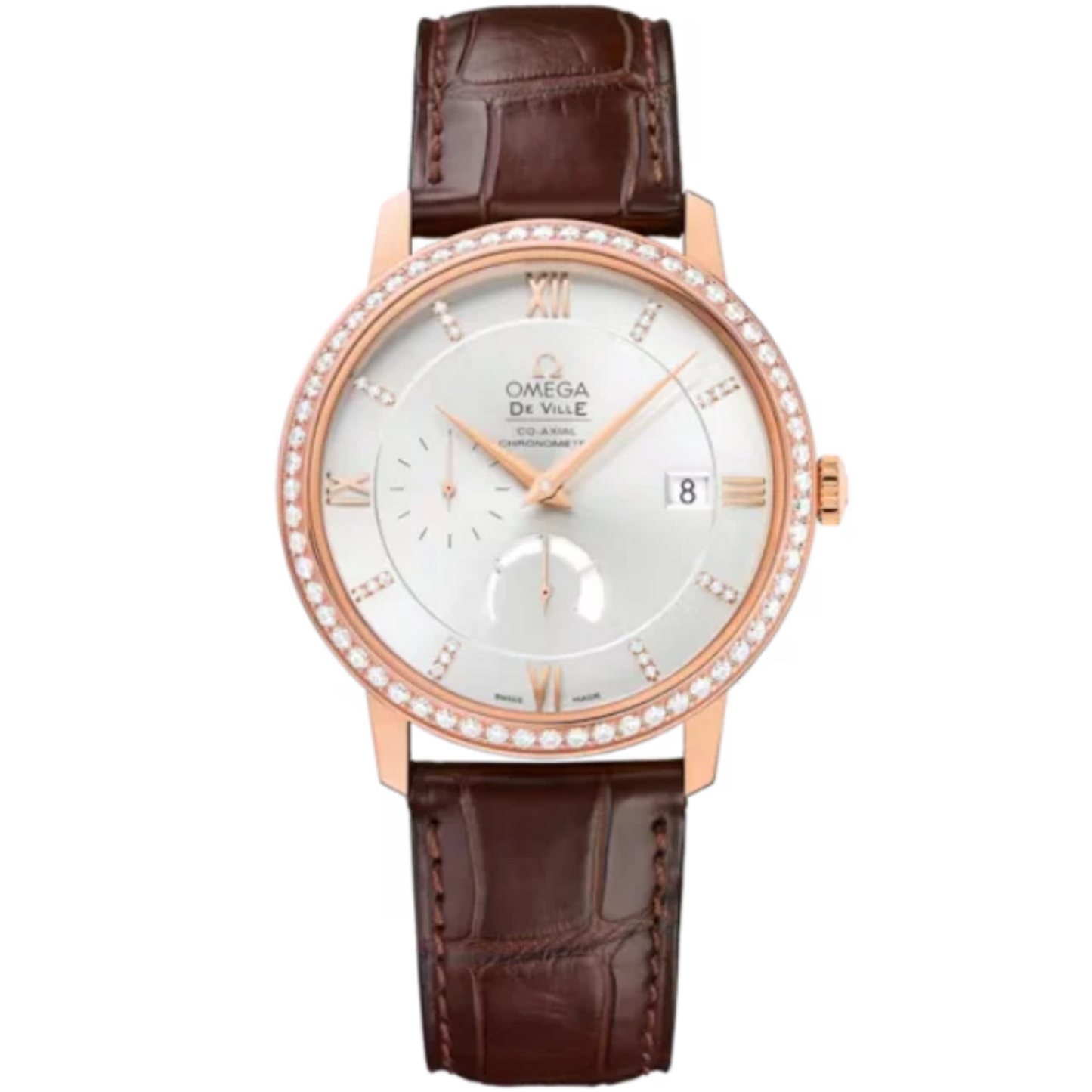 DE VILLE PRESTIGE 39 MM RED GOLD WITH SILVER DIAL