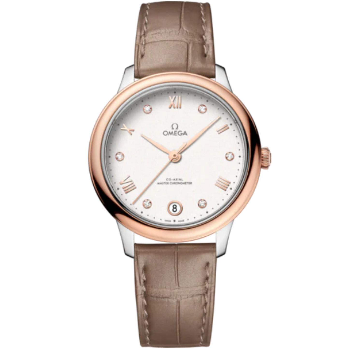 DE VILLE PRESTIGE 34 MM STAINLESS STEEL - SEDNA™ GOLD WITH SILVER DIAL