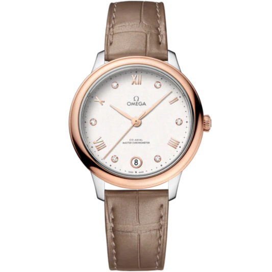 DE VILLE PRESTIGE 34 MM STAINLESS STEEL - SEDNA™ GOLD WITH SILVER DIAL